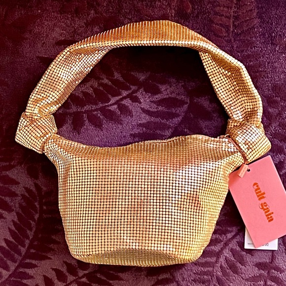 🌺🎉HP🎉🌺 NWT Cult Gaia Gia Bag Brushed Brass - Picture 11 of 16